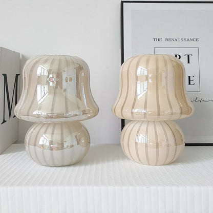 Floroux Lampe de Table en Verre | Design Français | Fait Main | Forme de Champignon | Décoration & Éclairage