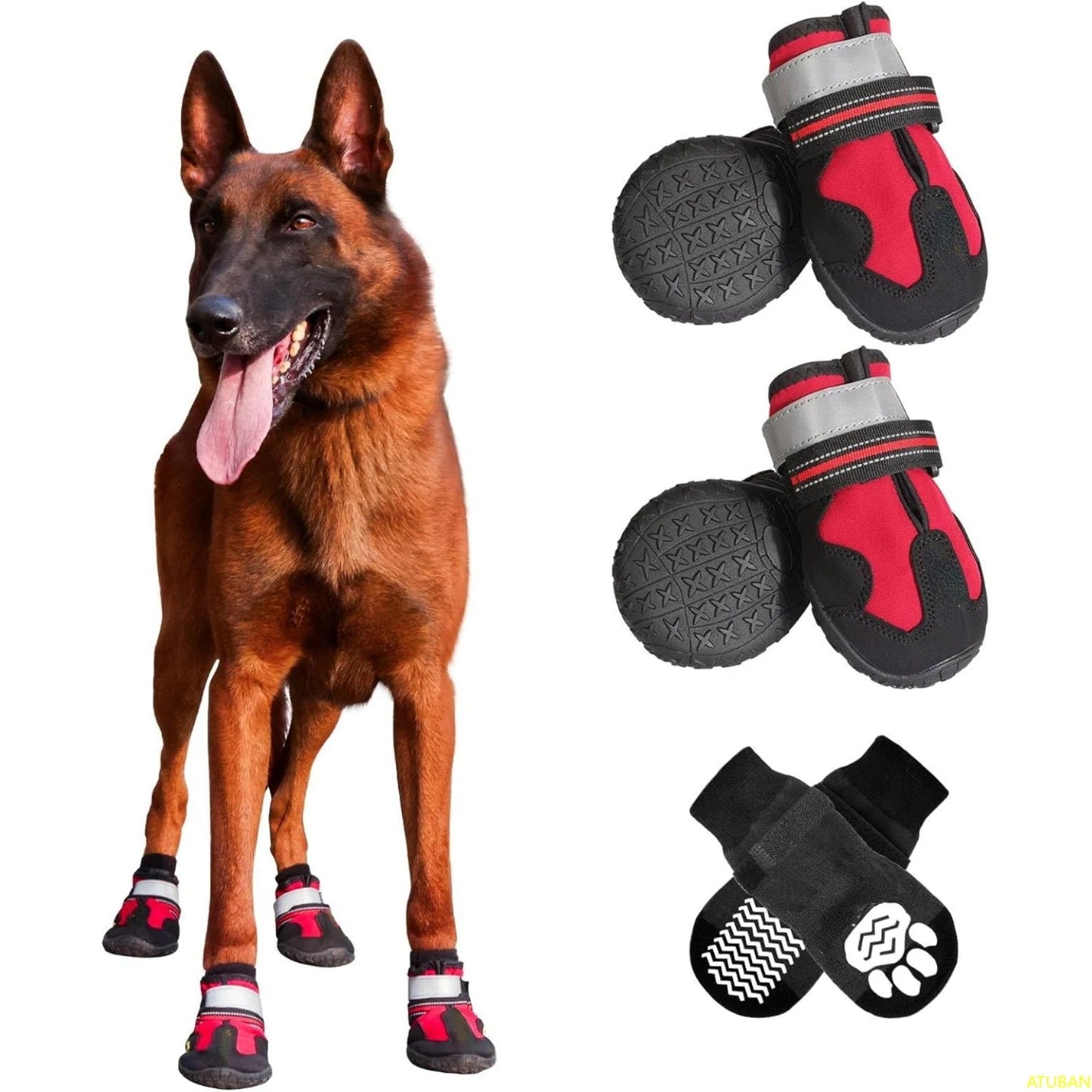 Floroux Bottes Antidérapantes pour Chiens | Protection pour les Pattes de Chien | Imperméable & Confortable