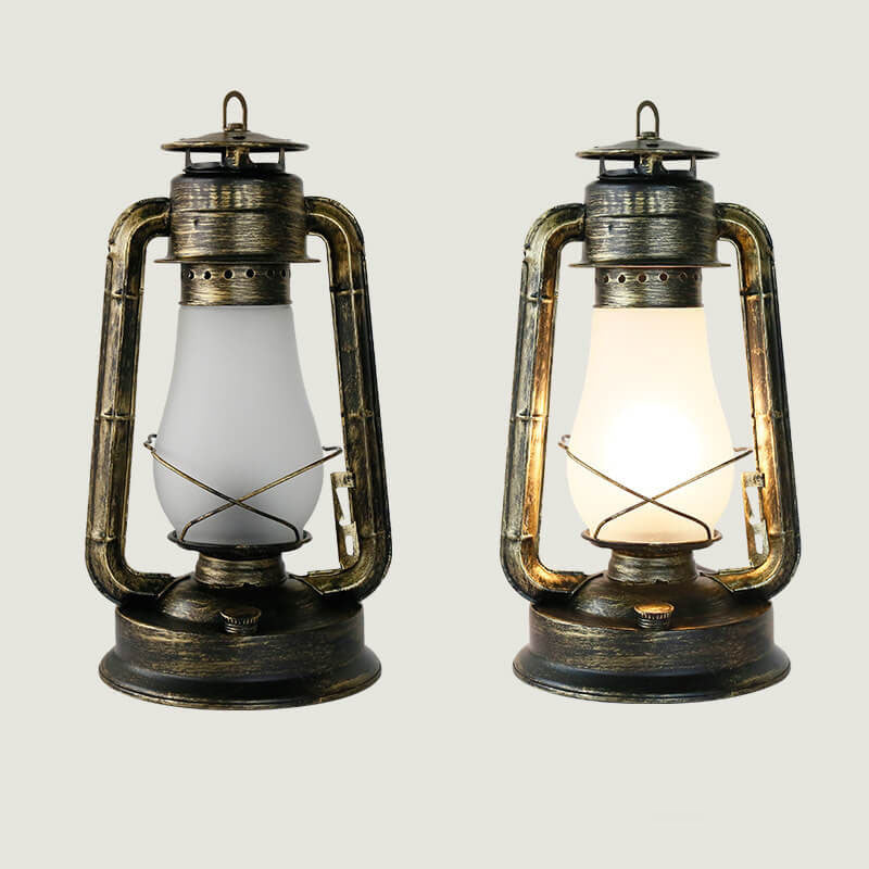 Floroux Retro Kerosin Lampe de Table | Lampe à Huile Nostalgique | Lanterne Décorative à 1 Flamme