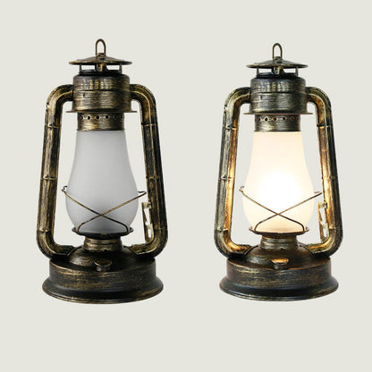 Floroux Retro Kerosin Lampe de Table | Lampe à Huile Nostalgique | Lanterne Décorative à 1 Flamme