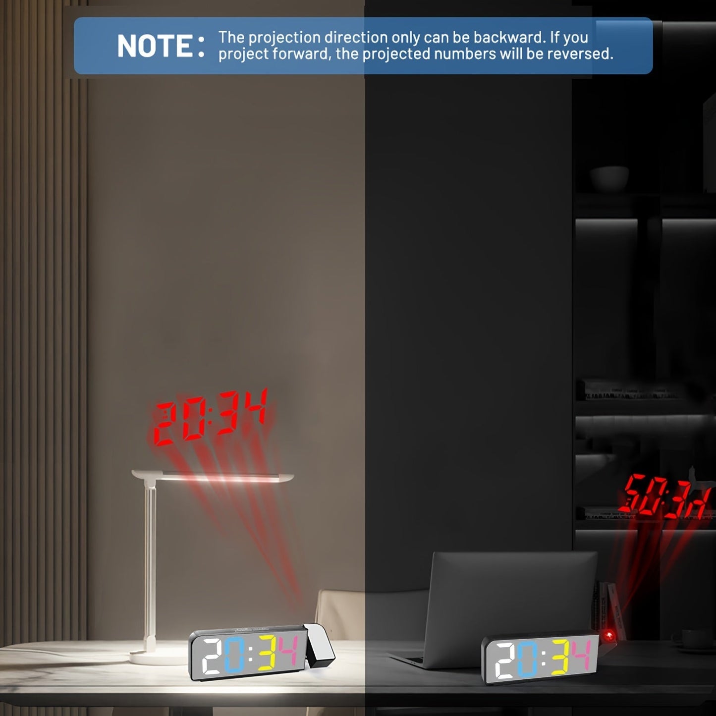 ProjectTime – Réveil LED numérique élégant avec miroir