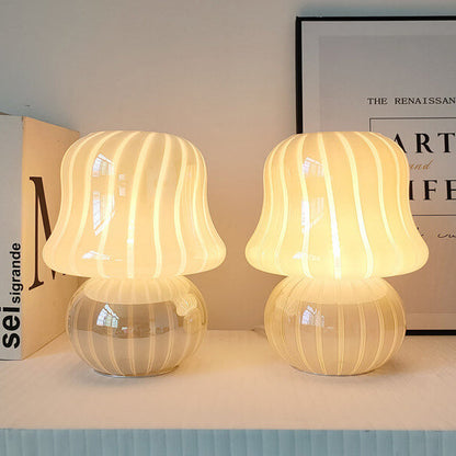 Floroux Lampe de Table en Verre | Design Français | Fait Main | Forme de Champignon | Décoration & Éclairage