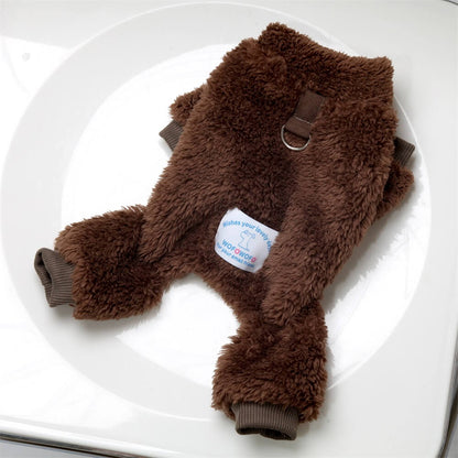 Combinaison douillette pour chien en peluche – Confort ultime pour les promenades hivernales