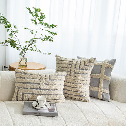 Couvre-oreiller en velours moderne tufté