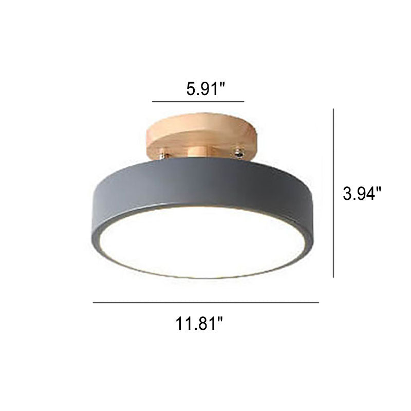 Floroux Glow Plafonnier rond LED avec accent en bois