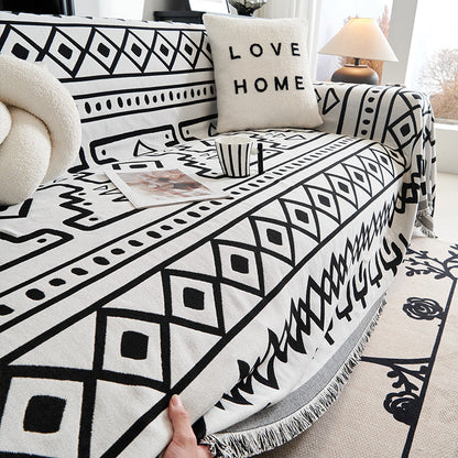 Couverture en jeté pour canapé/sofa Bohemia noir