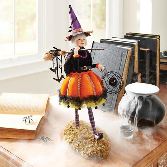 Floroux Halloween Sorcière-Résine-Ornement | Figurine déco | Décoration d'automne effrayante pour la maison