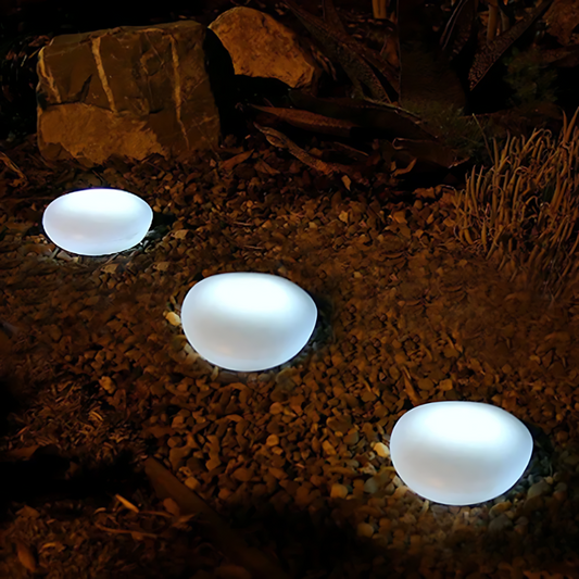 Floroux | Lampe de jardin à galet solaire