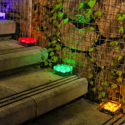 Floroux Solar LED Lumière Encastrée au Sol | Étanche | Effet Verre | Éclairage de Jardin en Plusieurs Couleurs