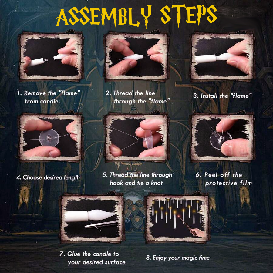 Floroux Bougies LED flottantes avec baguette magique | Déco magique pour Halloween & maison