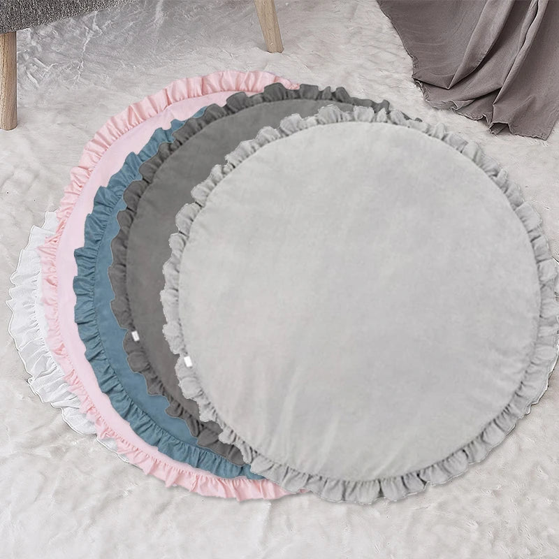 CozyCotton Tapis Rond – Tapis de Jeu et de Rampement Doux