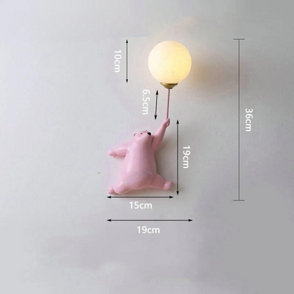 Floroux - Lampe murale LED ours amusante pour la chambre d'enfant