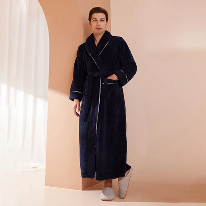 Floroux winter bathrobe | Soft flannel gown | Comfortable coat for women and men