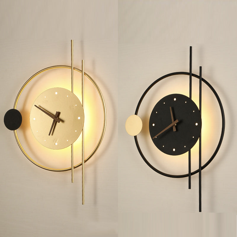 Floroux - Horloge murale élégante avec éclairage ambiant LED