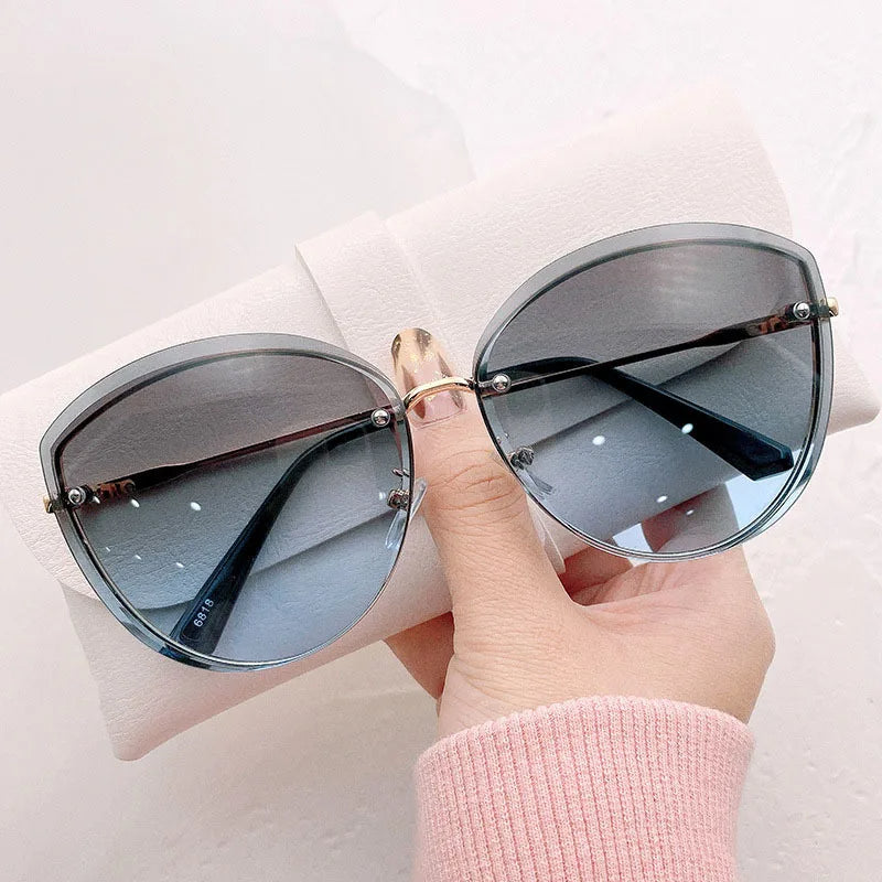 AnnaShade - Lunettes de soleil ovales sans monture élégantes