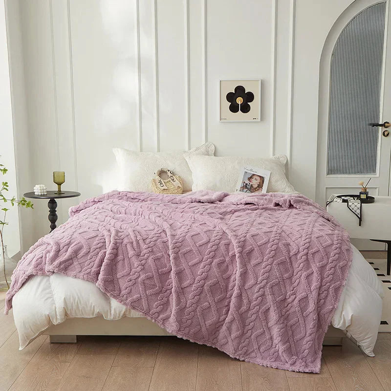 CozyLuxe - Couverture en Laine de Mouton Luxe pour Chambre à Coucher