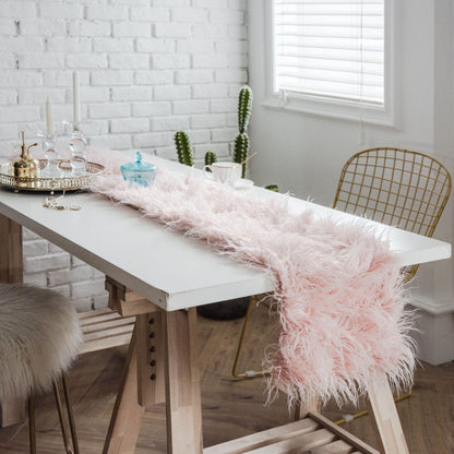 Couverture de table en fausse fourrure pour la fête Décor de banquet