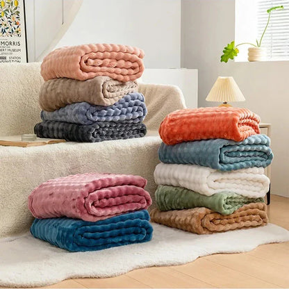 Floroux - Buubbles Douce Douillette Légère Couverture en Flanelle