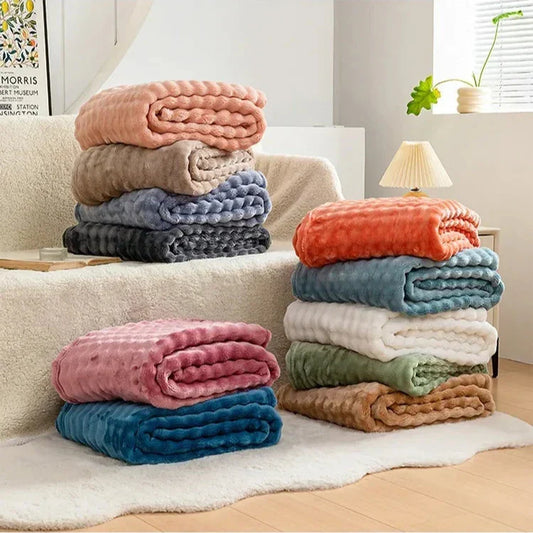 Floroux - Buubbles Douce Douillette Légère Couverture en Flanelle