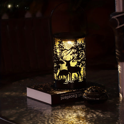LumiGlow Lantern - Lanterne en fer solaire avec design naturel
