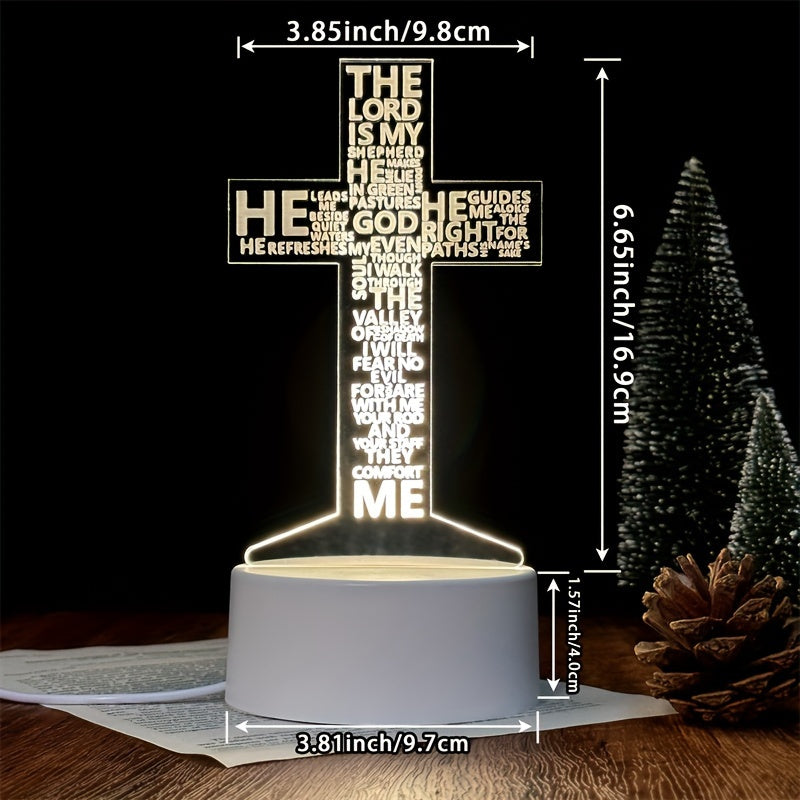 CrossGlow - Lampe de nuit LED 3D en acrylique avec USB