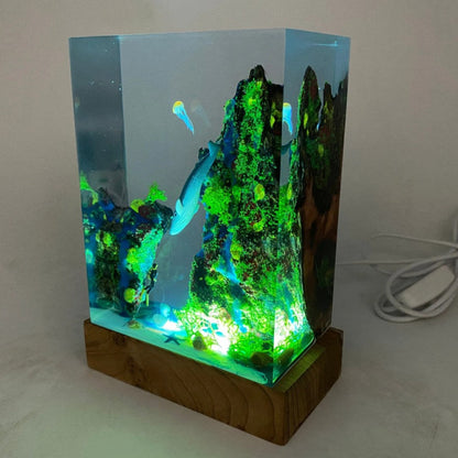 Floroux - Magnifique lampe de table Océan en résine pour votre maison