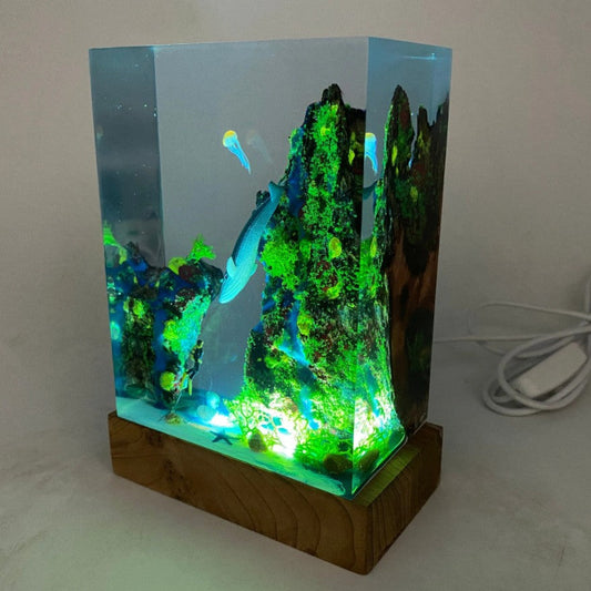 Floroux - Magnifique lampe de table Océan en résine pour votre maison