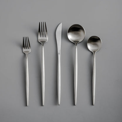 Set de couverts minimaliste de luxe – 20 pièces, titane et acier inoxydable
