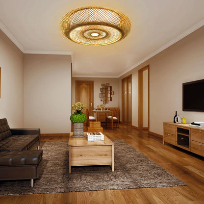Suspension Floroux in Bamboo | Zen Natural Design | Sustainable Lighting for Dining Room & Living Room