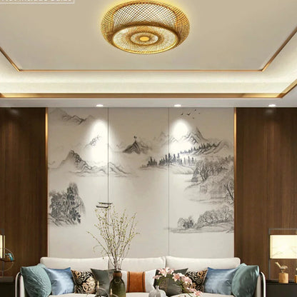 Suspension Floroux in Bamboo | Zen Natural Design | Sustainable Lighting for Dining Room & Living Room