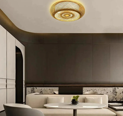 Suspension Floroux in Bamboo | Zen Natural Design | Sustainable Lighting for Dining Room & Living Room