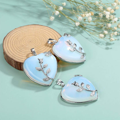 Collier en Quartz Rose en Forme de Coeur Élégant - Collection Amara