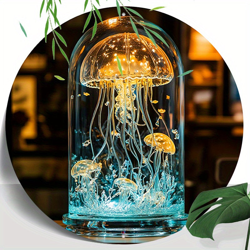 CrystalJelly – Lampe Méduse en Verre Artistique