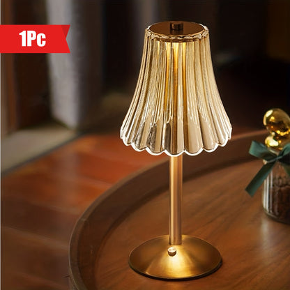 Crystaluxe Lampe - Lampe de Table LED en Cristal avec Fonction Tactile