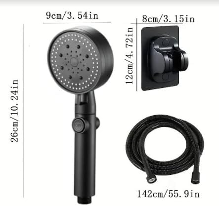 AquaFlex – Luxe Douchette Noire avec Haute Pression