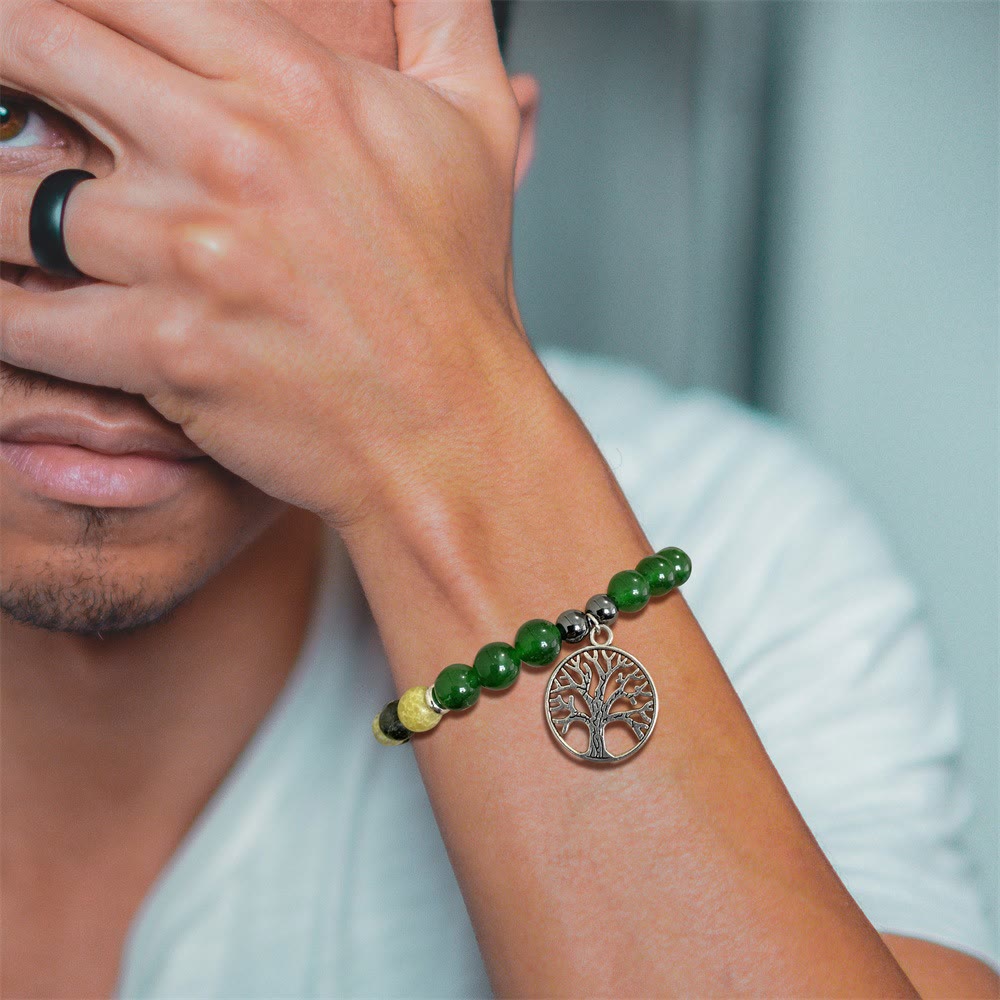 Bracelet élégante Mila avec des cristaux naturels et design Arbre de Vie