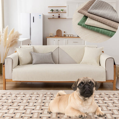 Couvre-canapés sectionnels en coton et lin, housses de canapé antidérapantes pour chiens, chats, enfants, canapé de salon, fauteuil inclinable, bras en L, dossier