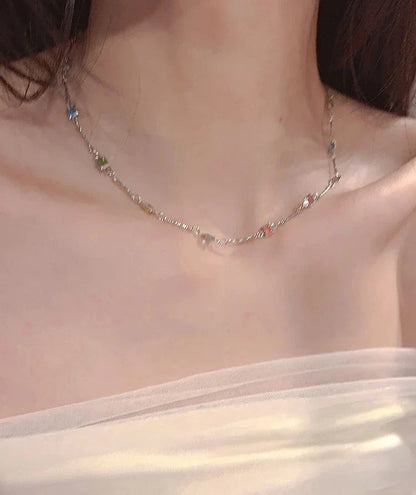 Collier Élégant en Or/Argent avec des Gemmes Colorées Étincelantes - Ivy