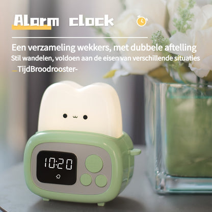 GlowBake Horloge - Réveil LED moderne avec USB rechargeable