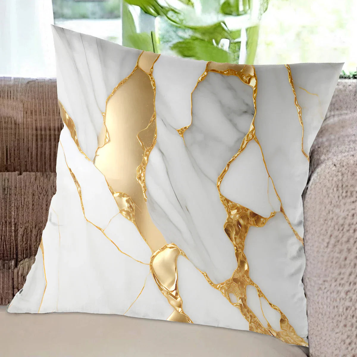 Floroux - Housse de coussin avec motif de galets