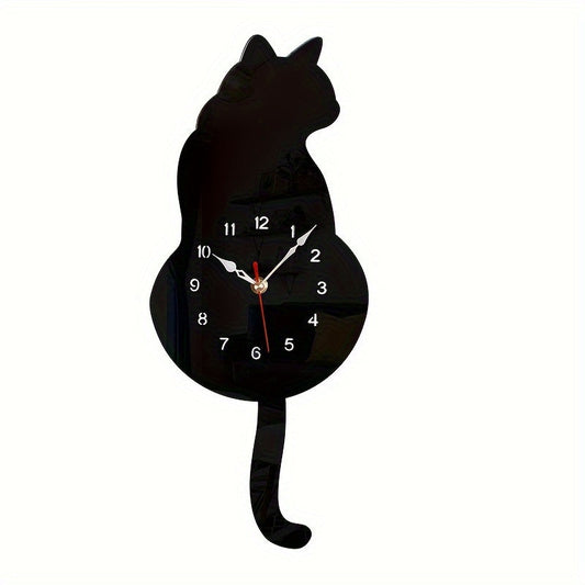 SwingTail Horloge - Style Queue de Chat Balançante Décoration Murale