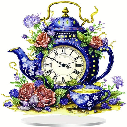 DecoClock - Horloge Théière Acrylique Élégante