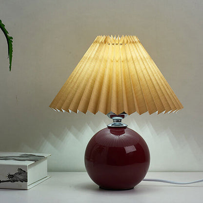 Floroux Pleated Design Table Lamp | Ceramic Base | Ambient Light | Minimalist Design | Interior Decorator