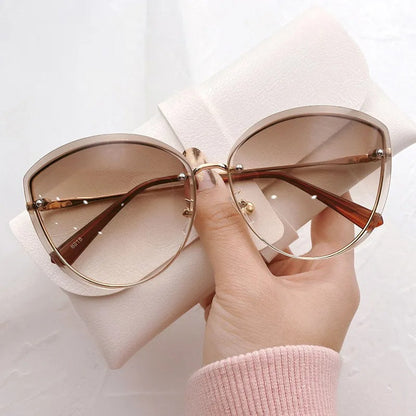 AnnaShade - Lunettes de soleil ovales sans monture élégantes