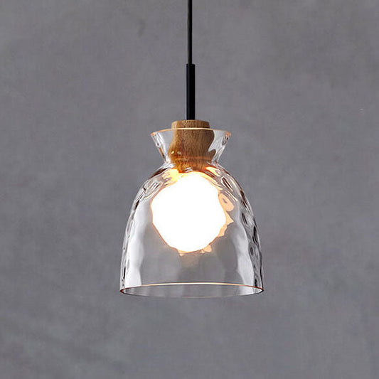 Floroux Suspension Nordique | Verre Ribé | 1-Lumière | Design Scandinave | Décoration d'intérieur