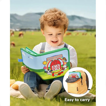 Livre créatif en cuir avec des animaux de la ferme - Pour les tout-petits et les enfants en bas âge