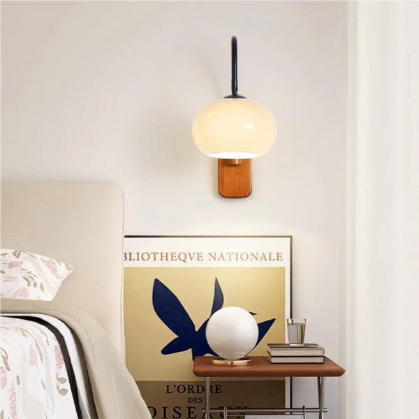 Floroux Kaki lampe murale en verre pivotante
