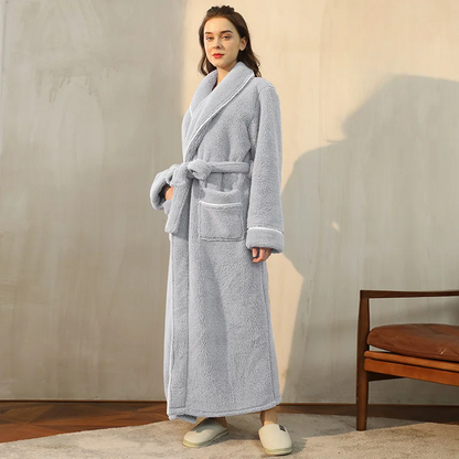 Floroux winter bathrobe | Soft flannel gown | Comfortable coat for women and men