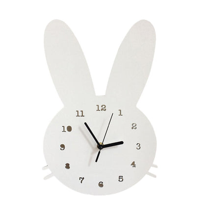 Jolie horloge murale en forme de lapin pour chambre d'enfant