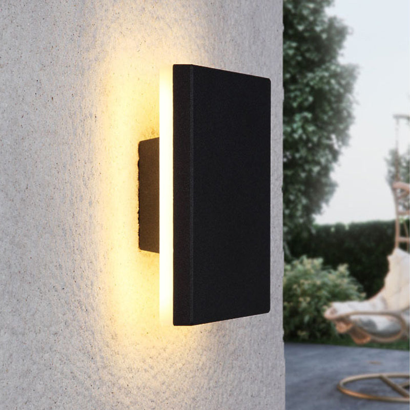 Floroux - Applique LED moderne élégante en métal noir pour intérieur et extérieur